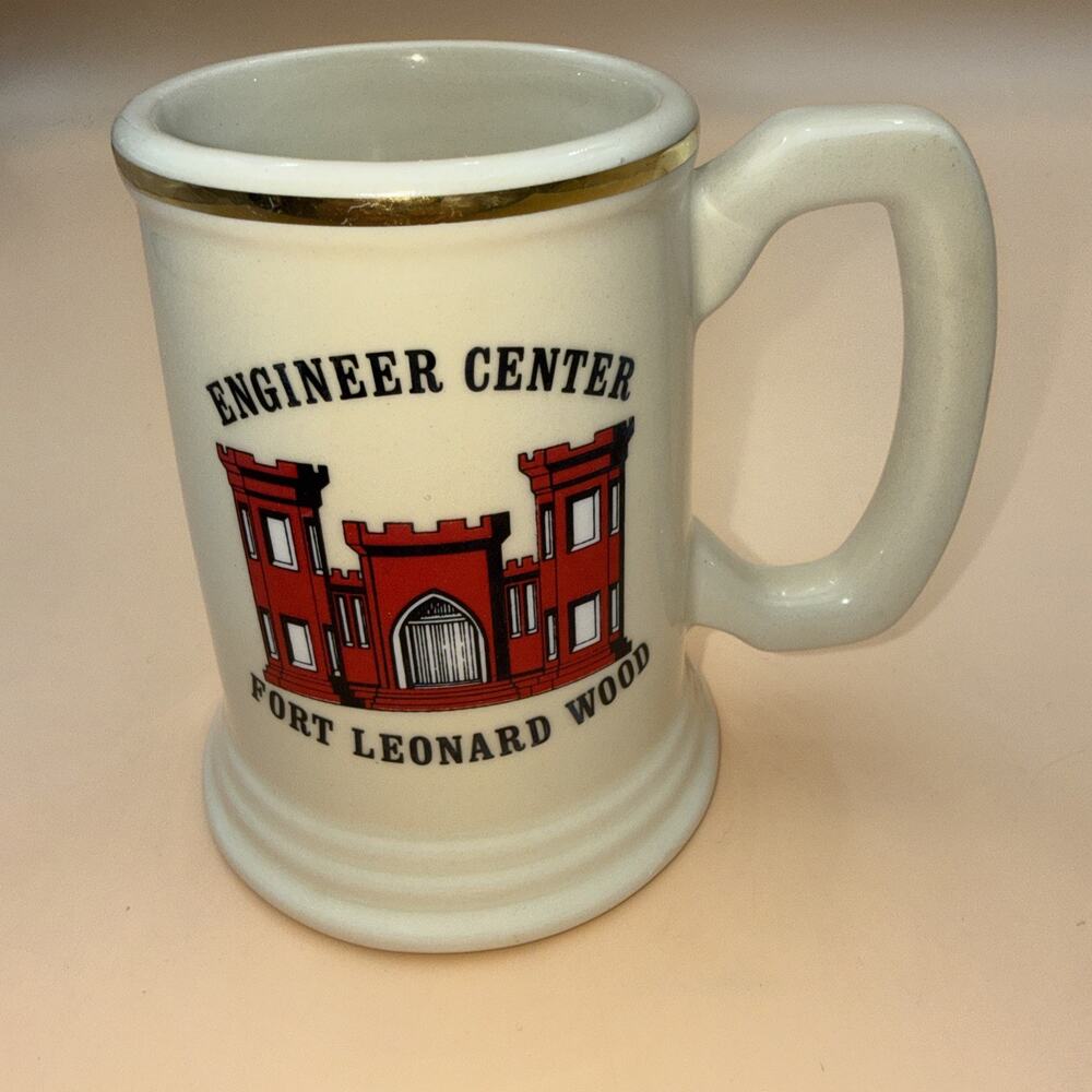 US Army ENGINEERS CENTERWhite Ceramic Coffee/Tea Mug FORT LEONARD SANTA CRUZ USA